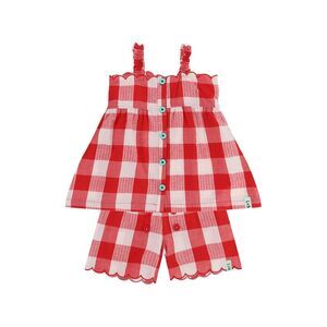 Lilly And Sid Girls  2Pc Red Gingham Short Set